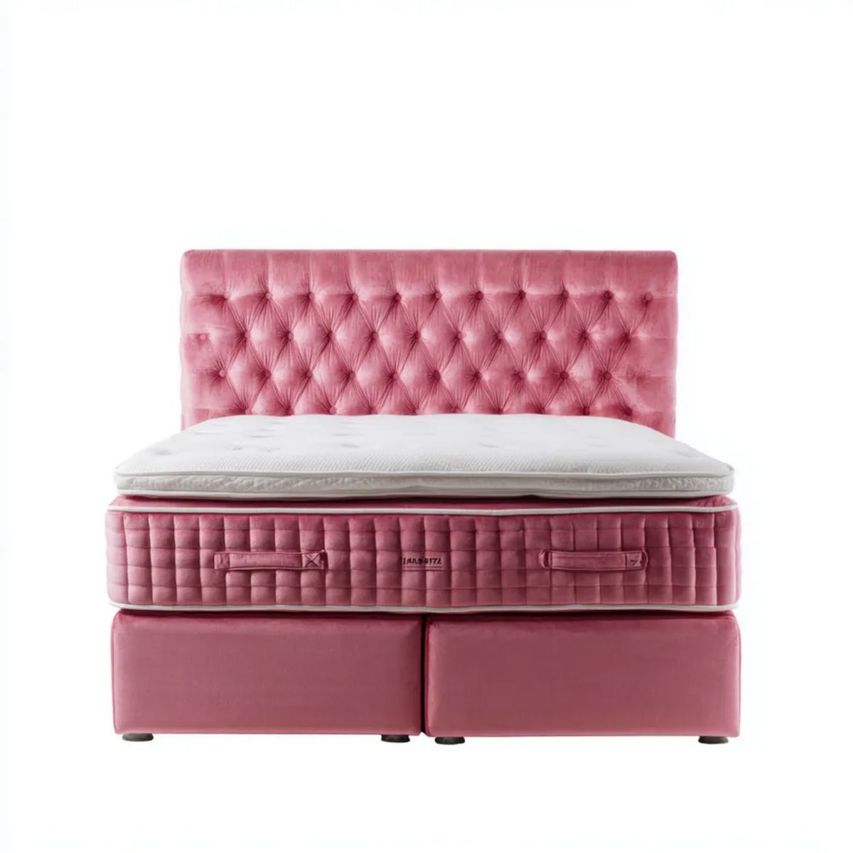 Łóżko dwuosobowe, Pink Belarvelvelt podwójne łóżko z deską rozdzielczą, łóżko i materac 160 x 200 cm