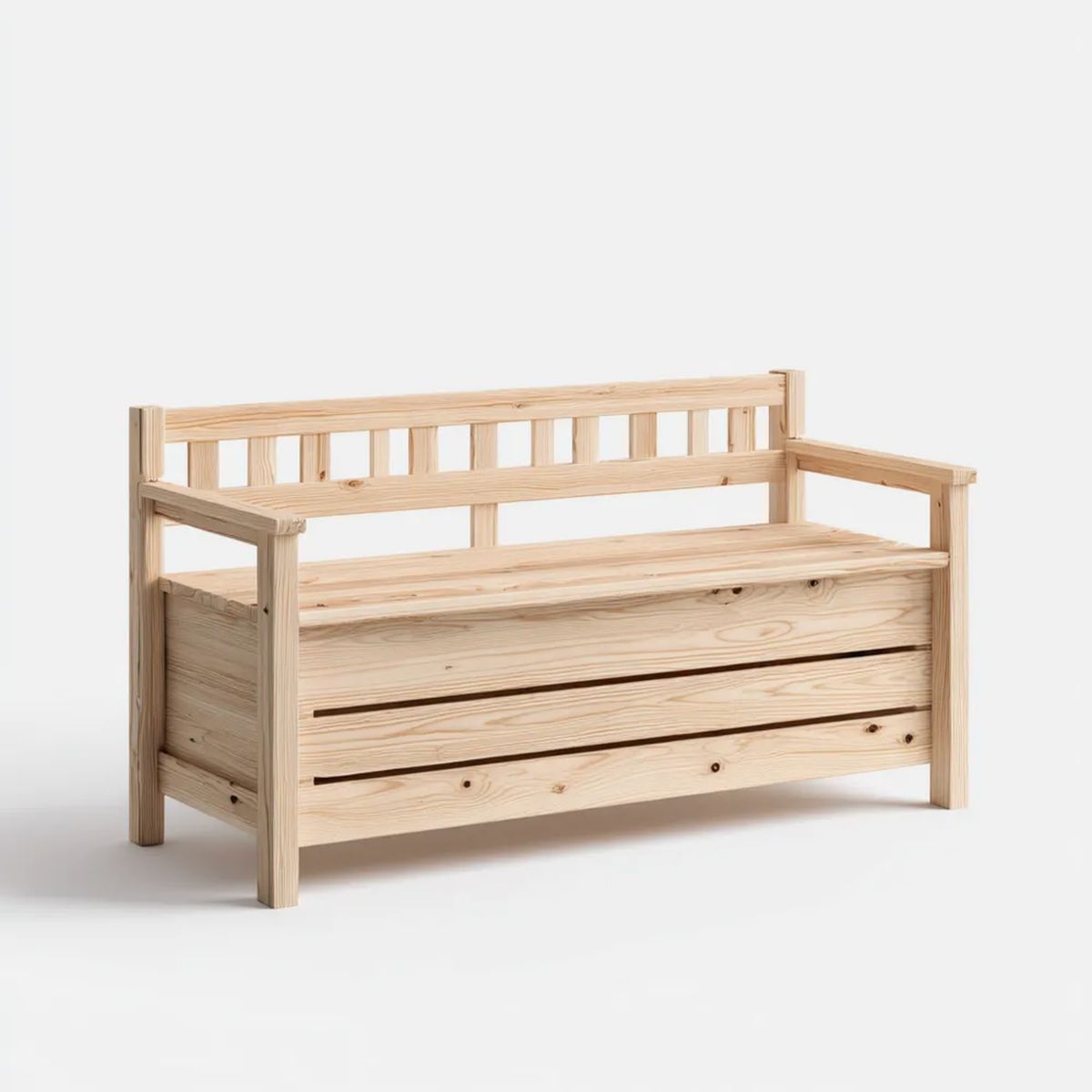 Ławka do przedpokoju, Naturalne lite piankowe drewniane piankowe ławka z oparciem i podpórkami, 120 x 45 x 85 cm