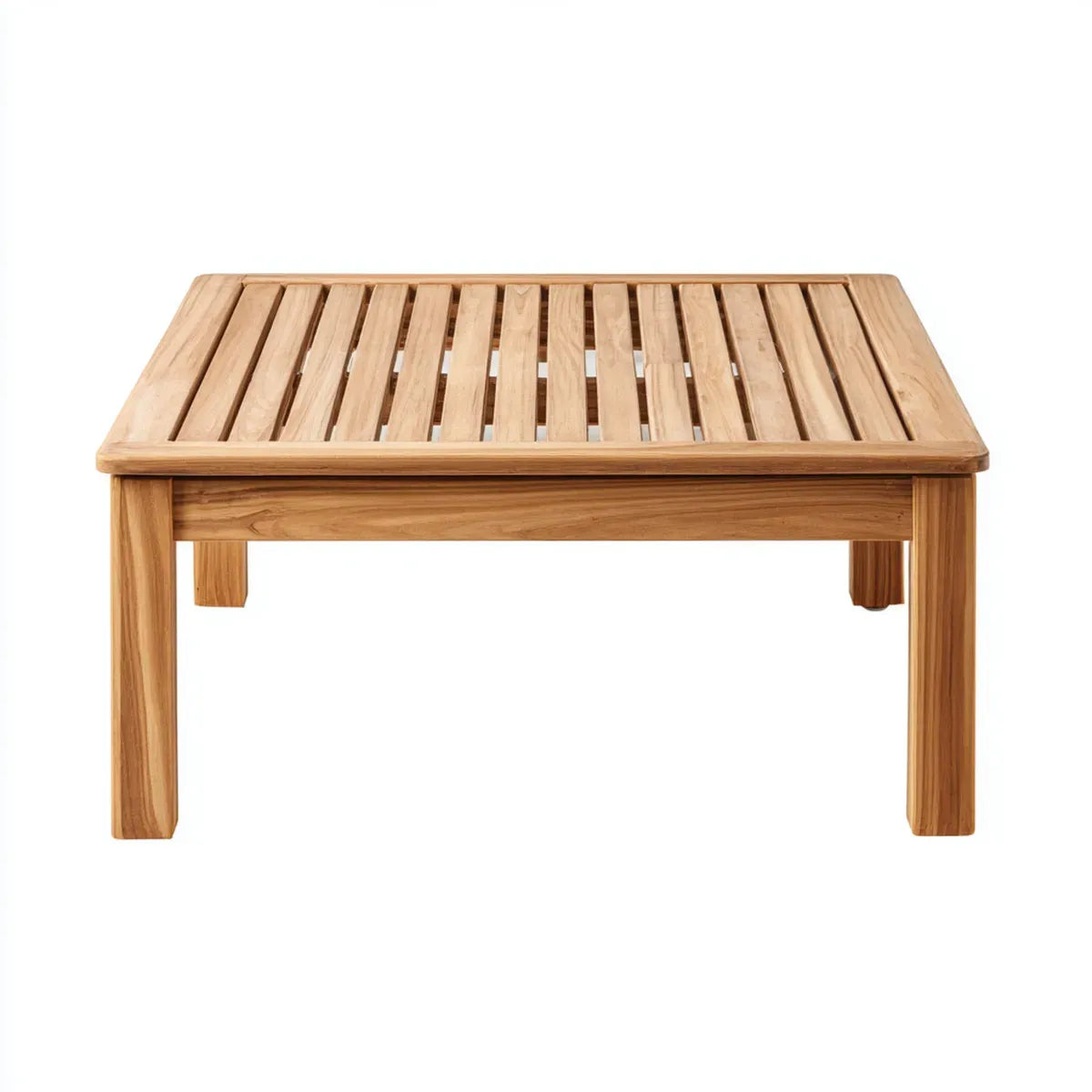 Stolik kawowy, Kwadratowy stolik kawowy w litym teku naturalnym 100 x 100 x 45 cm