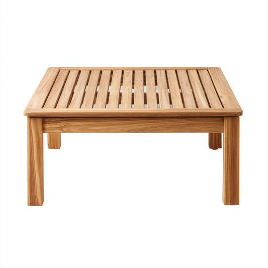 Stolik kawowy, Kwadratowy stolik kawowy w litym teku naturalnym 100 x 100 x 45 cm