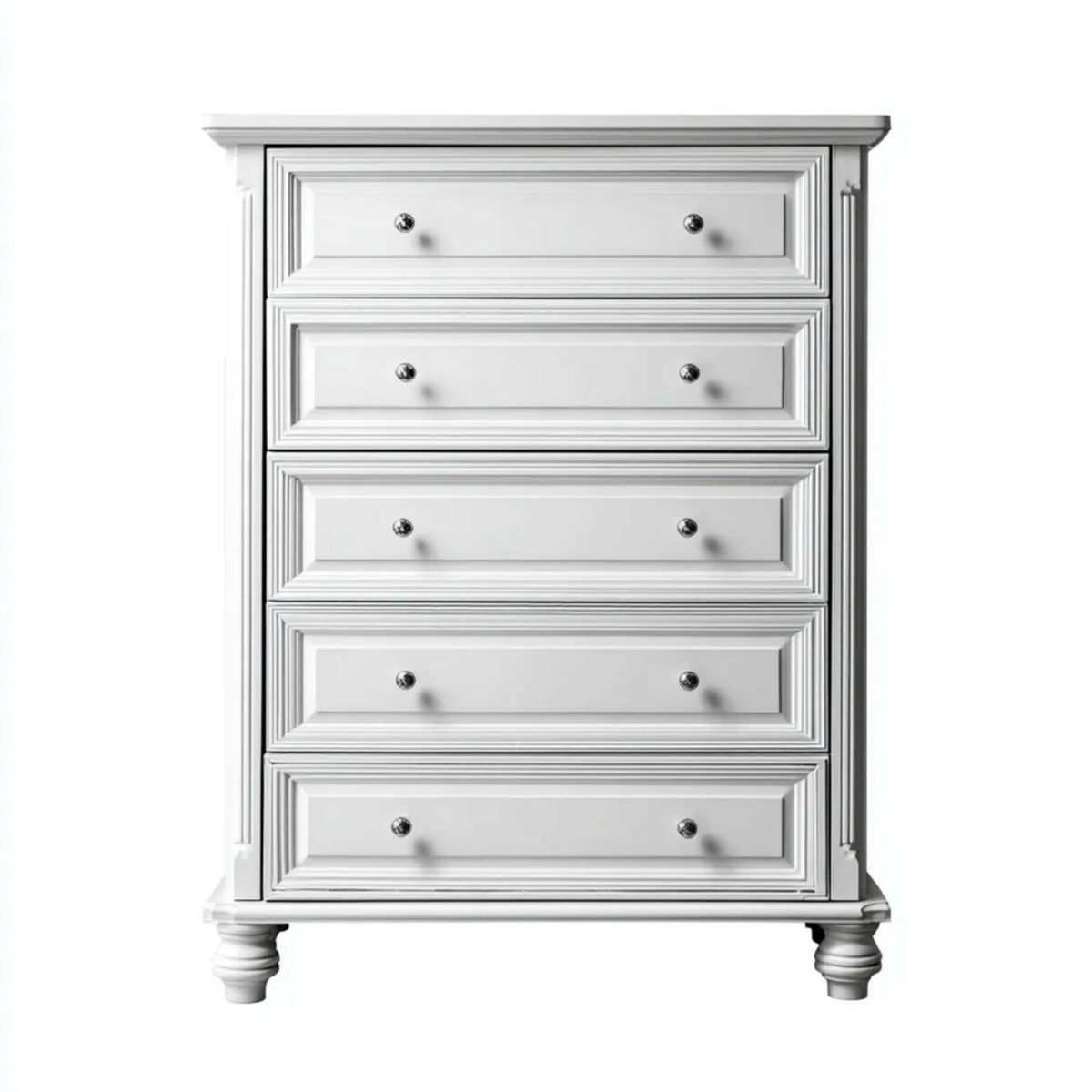 Komoda, Biała komfort w MDF z 5 szufladami, 91 x 46 x 137 cm