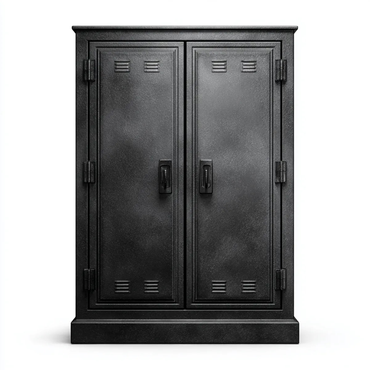 Szafka metalowa czarna 80 x 40 x 180 cm ze stali proszkowo-pokrytej prostokątną z 2 drzwiami