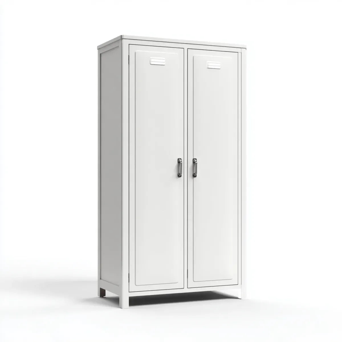 Szafka, Metalowa szafa na śmieci Biała 90 x 40 x 180 cm stali pokrytej proszkiem z 2 drzwiami