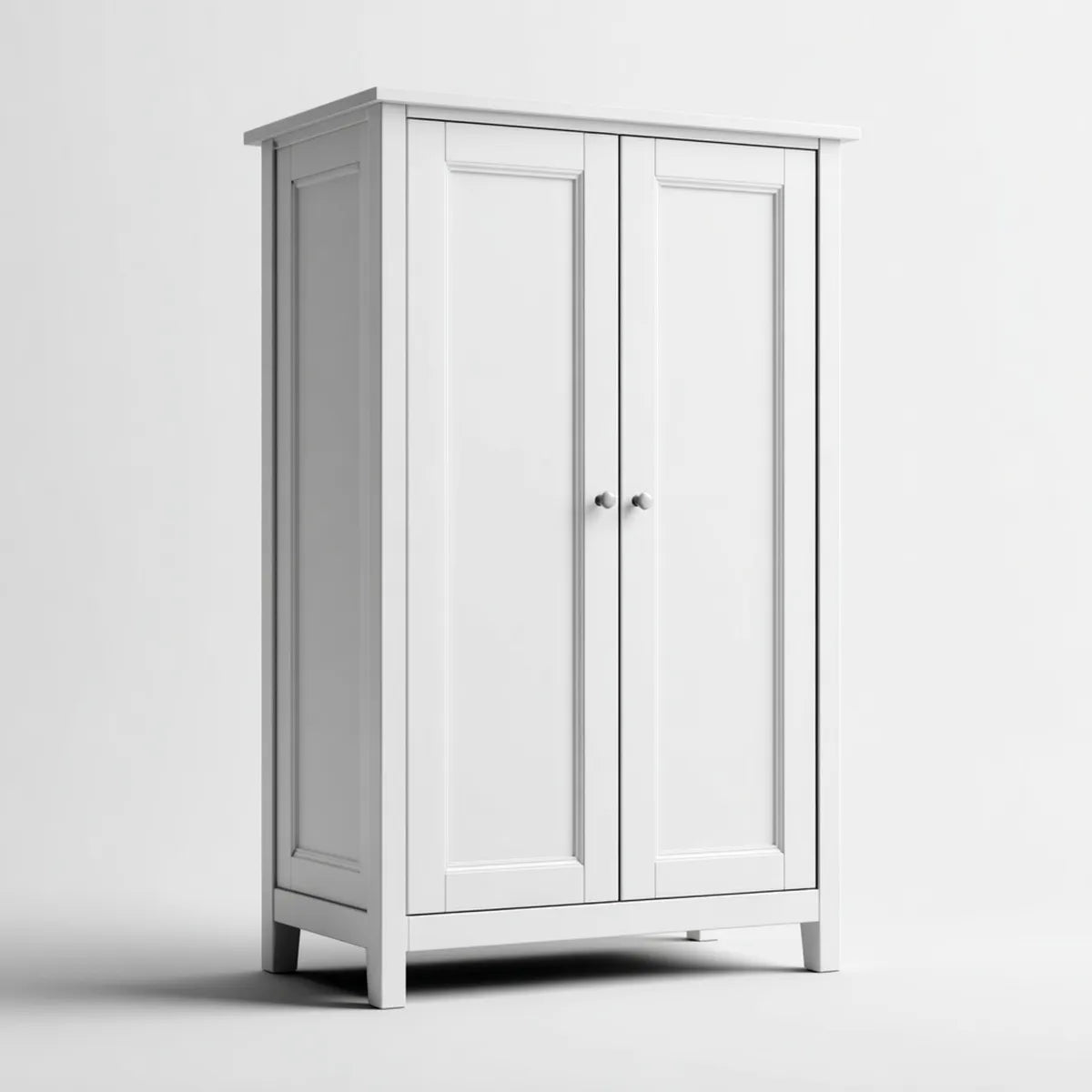 Szafka, Szafa biała 80 x 40 x 180 cm MDF prostokątna z 2 drzwiami
