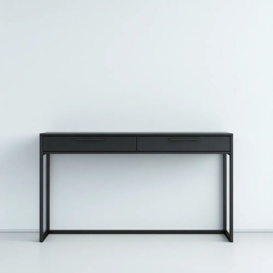 Konsola wejścia ze stali nierdzewnej z 2 szufladami, 120 x 35 x 80 cm