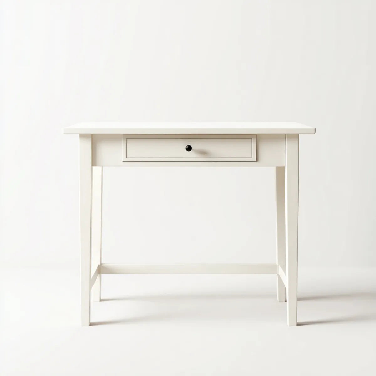 Konsola wejściowa z białą szufladą 100 x 35 x 80 cm w prostokątnym MDF