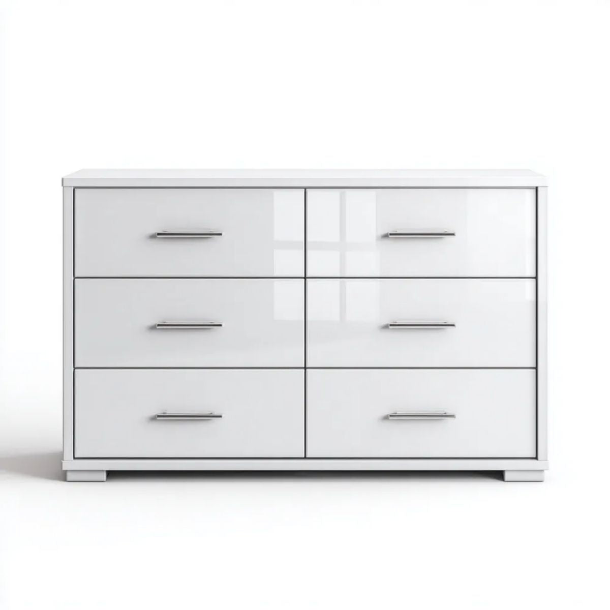 Komoda, Prostokątny komfort 6 szuflady w prostokątnym kolorze MDF 140 x 40 x 80 cm