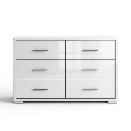 Komoda, Prostokątny komfort 6 szuflady w prostokątnym kolorze MDF 140 x 40 x 80 cm