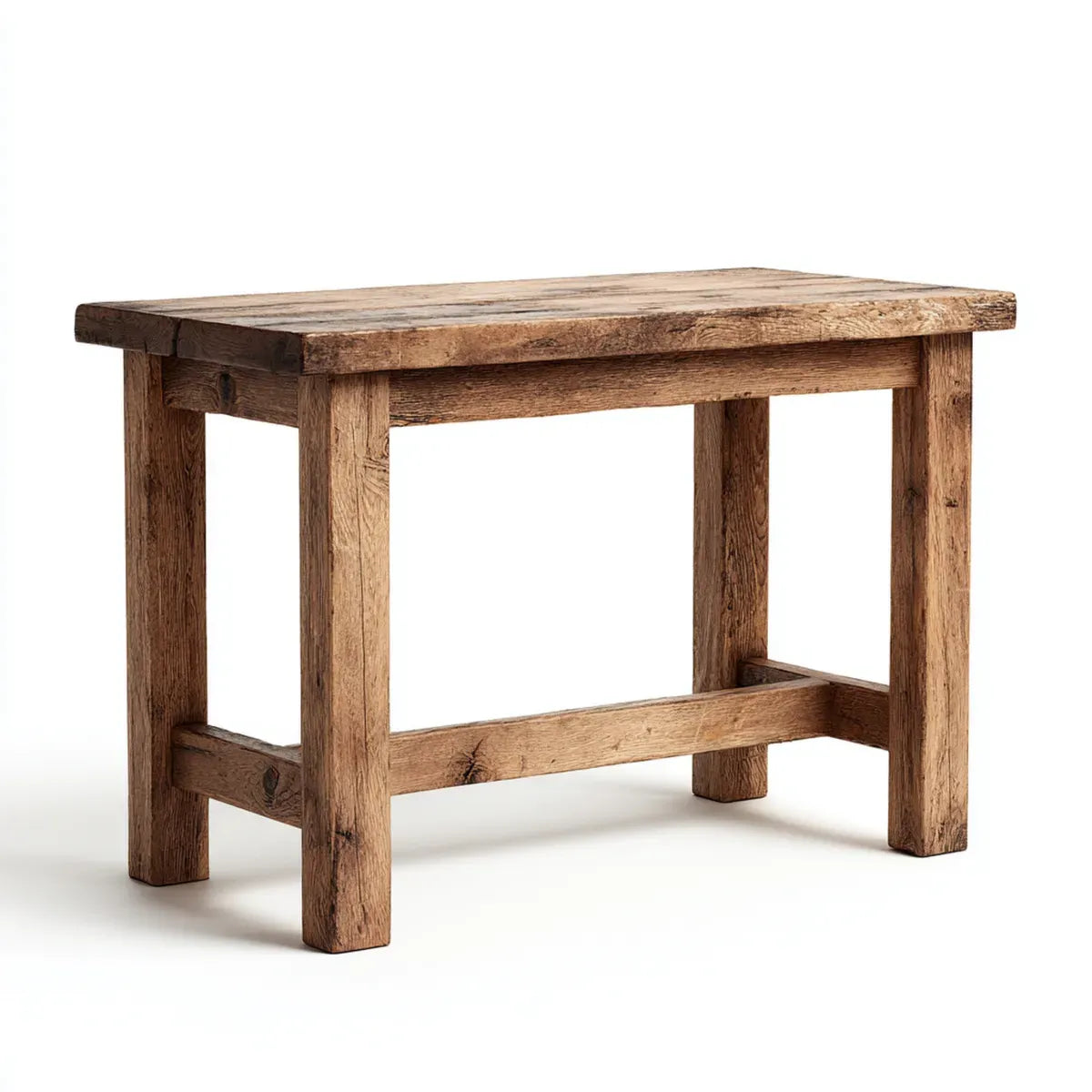 Konsola do przedpokoju, Brązowa konsola wejściowa w prostokątnym litym drewnie 100 x 40 x 80 cm