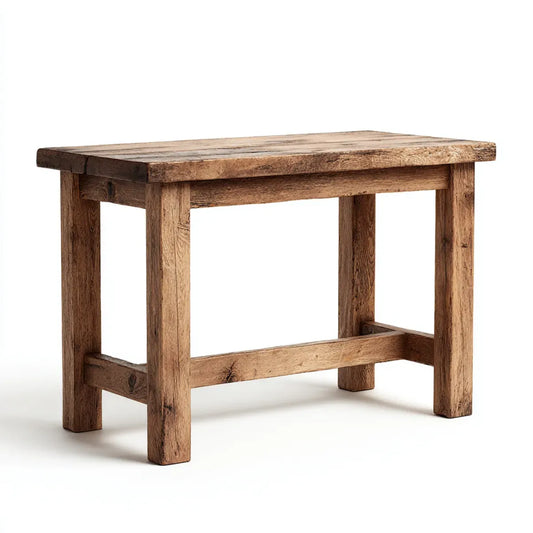 Konsola do przedpokoju, Brązowa konsola wejściowa w prostokątnym litym drewnie 100 x 40 x 80 cm