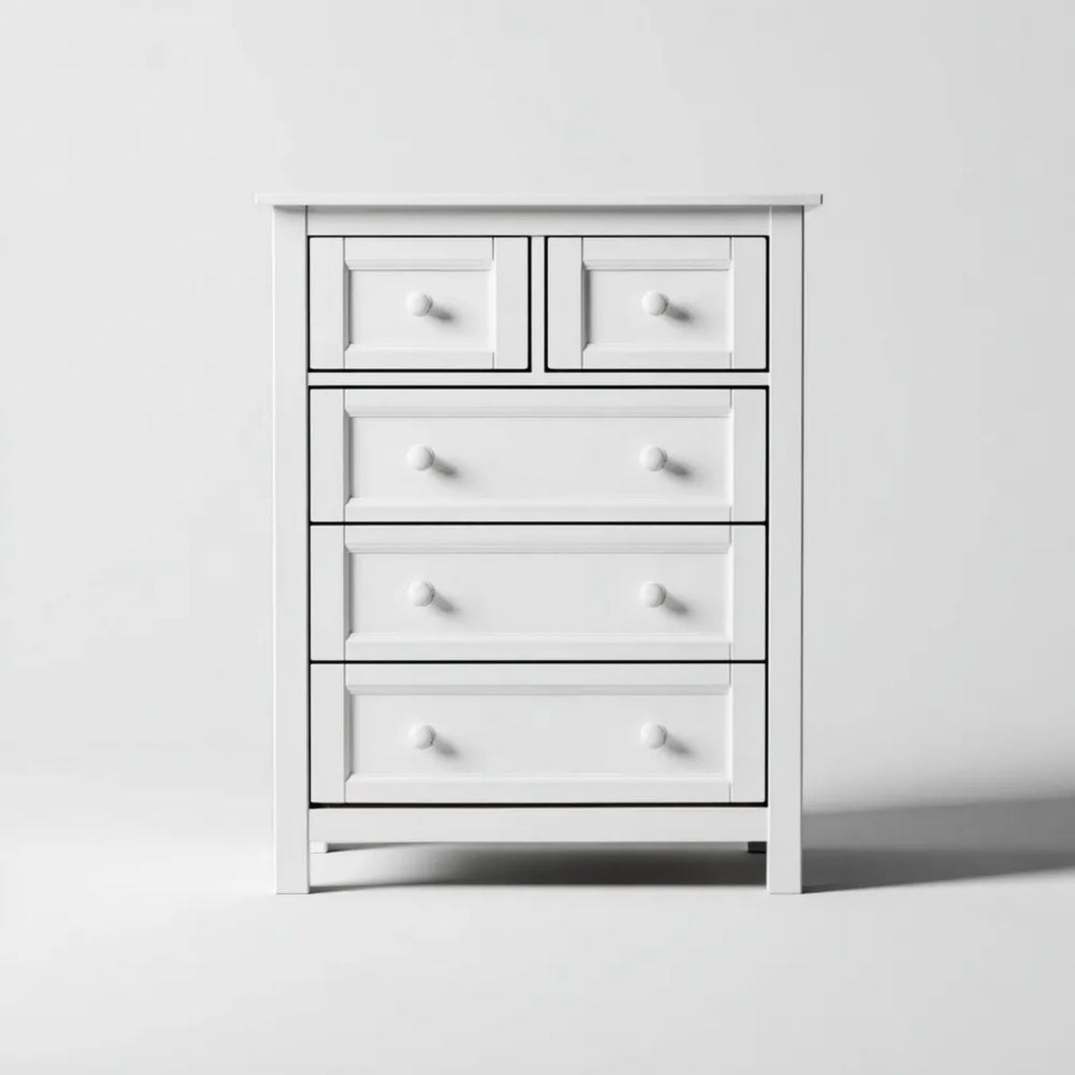 Komoda, Biała MDF z 5 szufladami, 80 x 40 x 100 cm