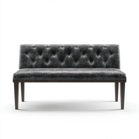 Ławka do przedpokoju, Antracyt szary kapitanowy ławka wejściowa 120 x 60 x 85 cm prostokątna polipropylenowa skóra syntetyczna